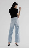 High Rise Wide Leg W Knee Slit