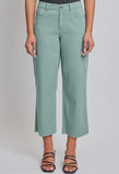 Mint Cropped High Rise Wide Leg Trouser Pants