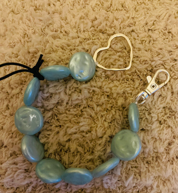 Soft Mint Teal Bracelet or A Purse Charm