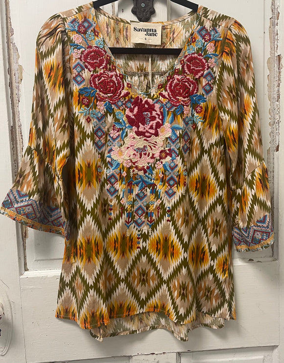 Savanna Jane Olive Marigold Top