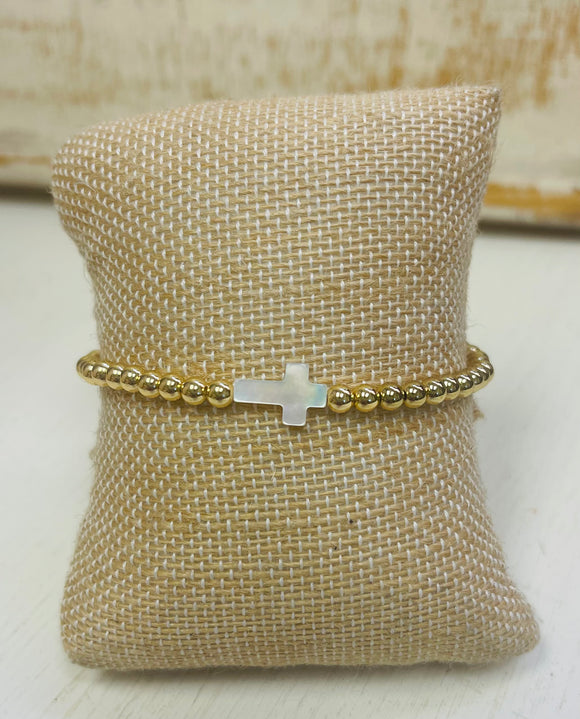 Stretch Bracelet With A Opal Cross