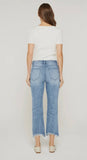 High Rise Cropped Jeans with Raw Hem