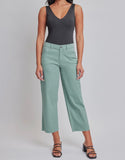 Mint Cropped High Rise Wide Leg Trouser Pants
