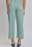 Mint Cropped High Rise Wide Leg Trouser Pants