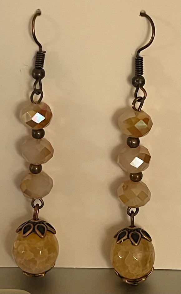 Soft Coral Dangle Earrings