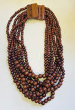 7 Strand Brown Beaded Necklace