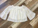 White Dot Bell Sleeve