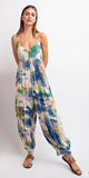 Sleeveless Antique Blue Tie Dye Jumpsuit