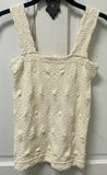 Lace Textured Butter Cream Tank Top