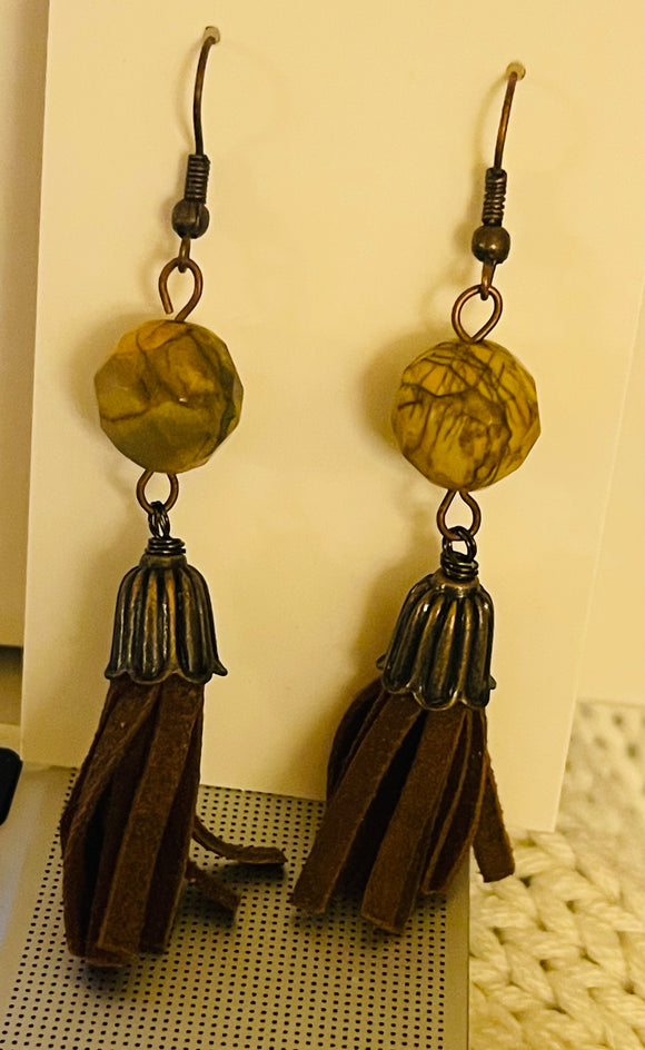 Dangle Tassel With Beads Earrings
