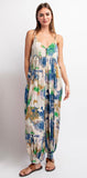 Sleeveless Antique Blue Tie Dye Jumpsuit