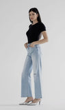 High Rise Wide Leg W Knee Slit