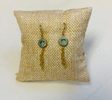 Gold-Green Tassle Earrings
