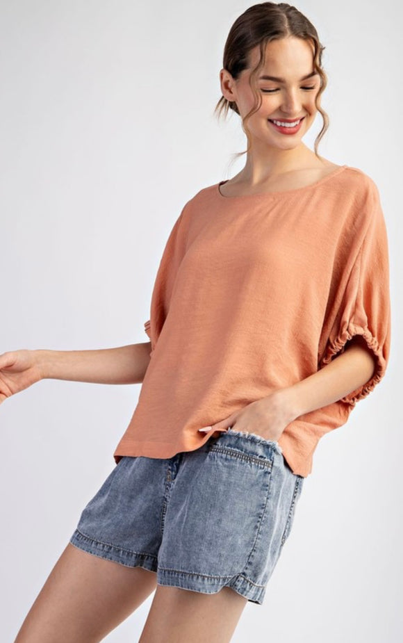 Apricot Blouse Mid Length Sleeve