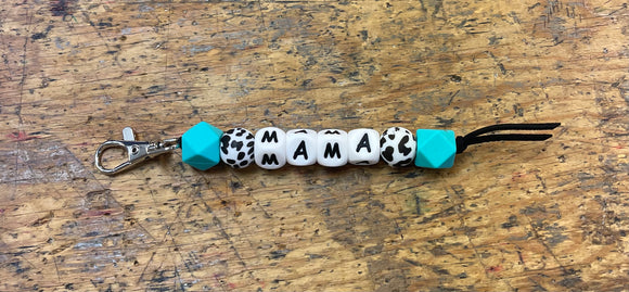 Mama Key Chain Black & White