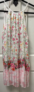 White Pink Floral Dress