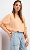 Apricot Blouse Mid Length Sleeve