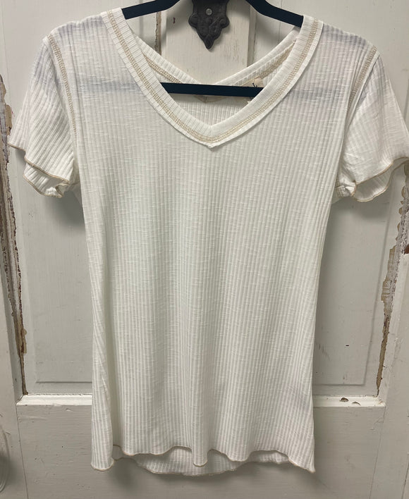 Cream Distress Top