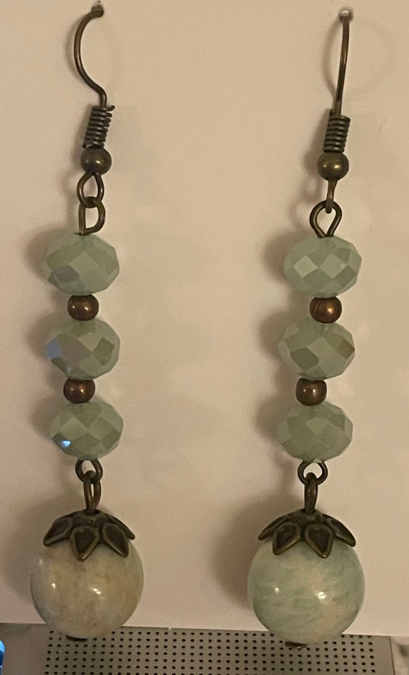 Soft Teal Dangle Earrings