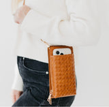 Woven Double Duty Brown Phone Bag