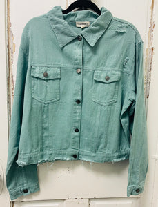 Distress Mint Teal Jacket