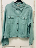 Distress Mint Teal Jacket