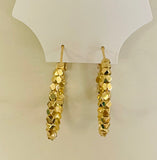 Gold Faceted Bead Hoops Eearrings