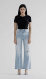 High Rise Wide Leg W Knee Slit