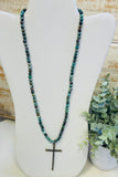 Stone Necklace With Antique Cross