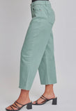 Mint Cropped High Rise Wide Leg Trouser Pants