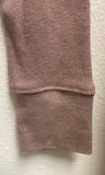 Soft Taupe Ribbed Cotton Round Neck Basic Top
