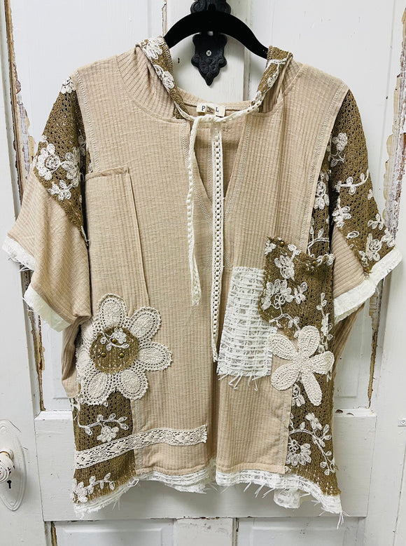 Daisy Beige Lace Top