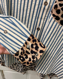 Leopard Pin Striped Top