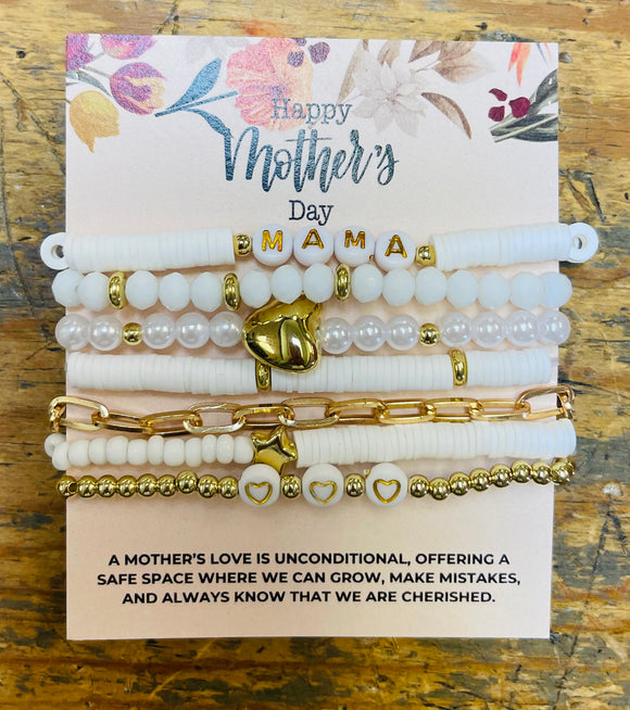 Gold Herat Happy Mother's Day Bracelet