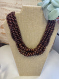 7 Strand Brown Beaded Necklace