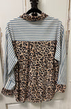 Leopard Pin Striped Top