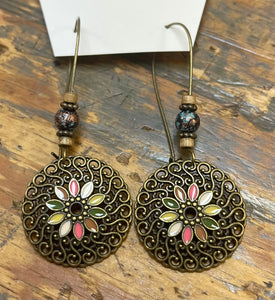 Round Pastel Dangle Earrings
