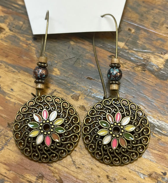 Round Pastel Dangle Earrings