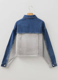 Block Distress Denim Jacket