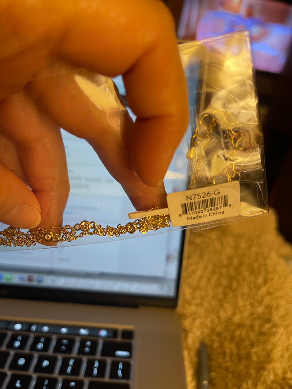 Cubic Zirconia Gold Necklace
