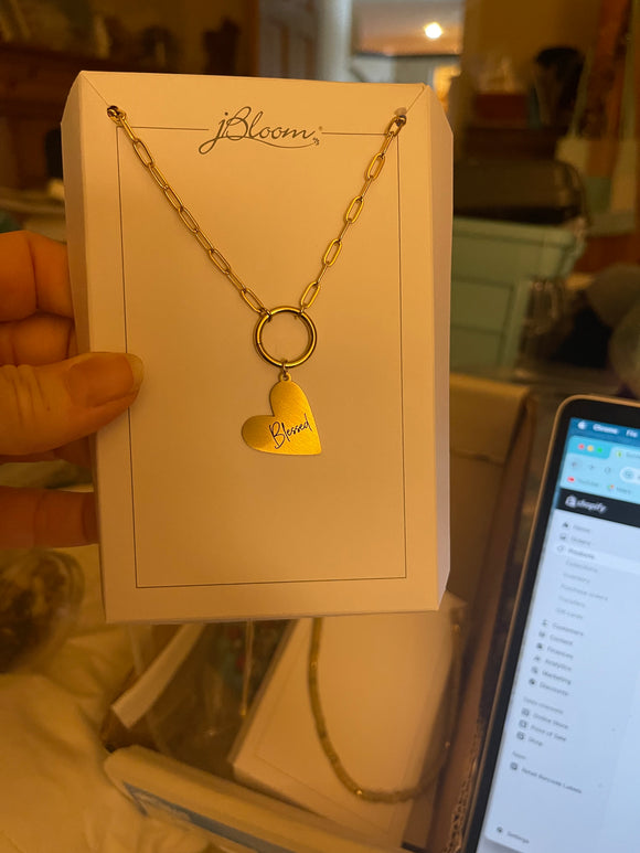 + Gold Blessed Heart Necklace