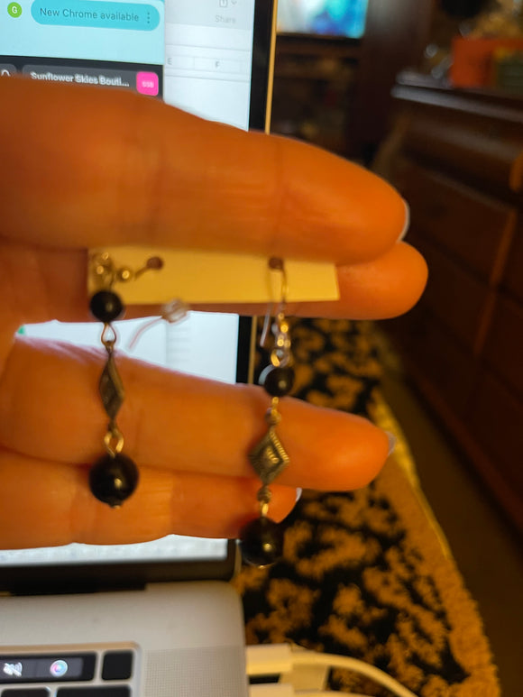 Onyx Vintage Earrings