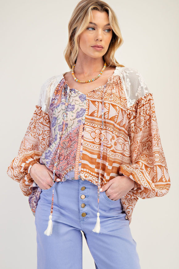 Loose Fit Blouse Lavender Mocha