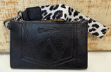 Black Cow Print Mini Wallet Wrangler
