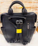 Black Multi-purpose Leather Backpack Wrangler