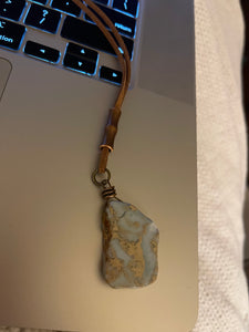 Mint tan Stone Necklace