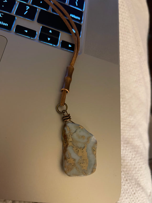 Mint tan Stone Necklace