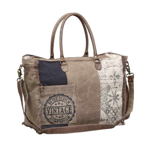 Retro Vintage Print Weekender Bag