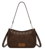 Wrangler Studded Western Shoulder Crossbody Bag - Coffee