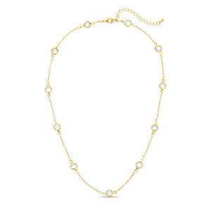 Framed Crystal Accented Collar Necklace